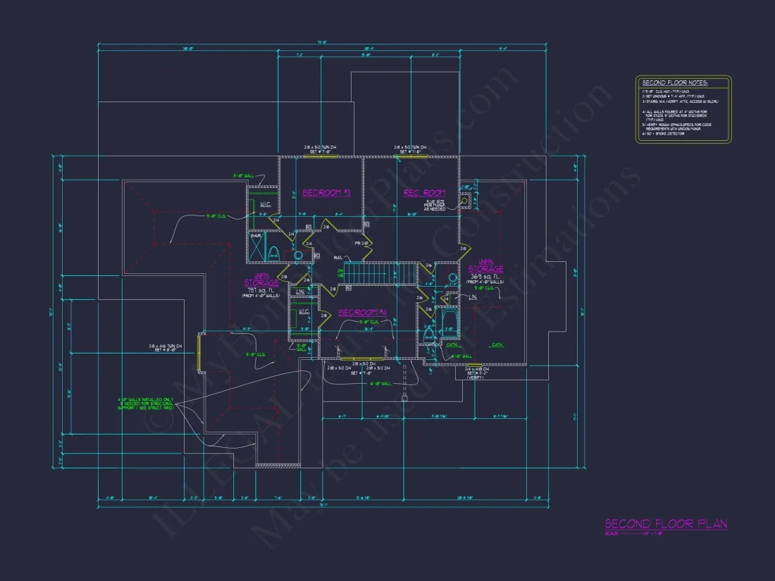 Traditional Home Plan with Open Floor Layout, 4 Bedrooms & CAD Blueprints