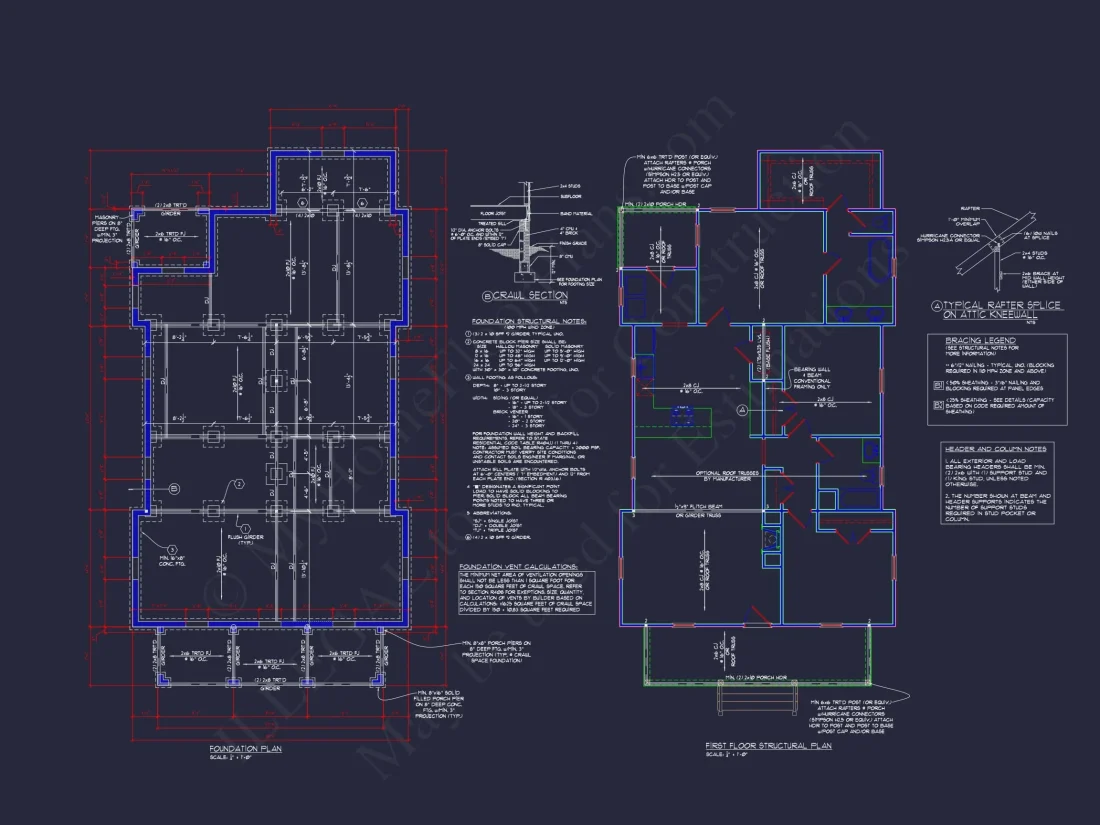 Traditional Ranch Home Plan with 3 Beds, CAD Blueprints & Design