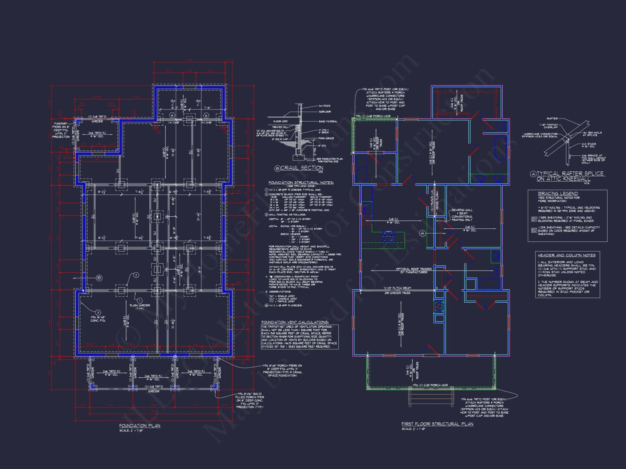 Traditional Ranch Home Plan with 3 Beds, CAD Blueprints & Design