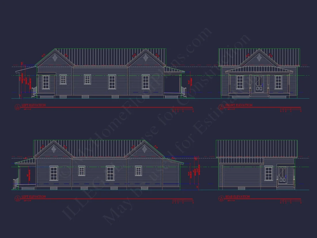 Traditional Ranch Home Plan with 3 Beds, CAD Blueprints & Design