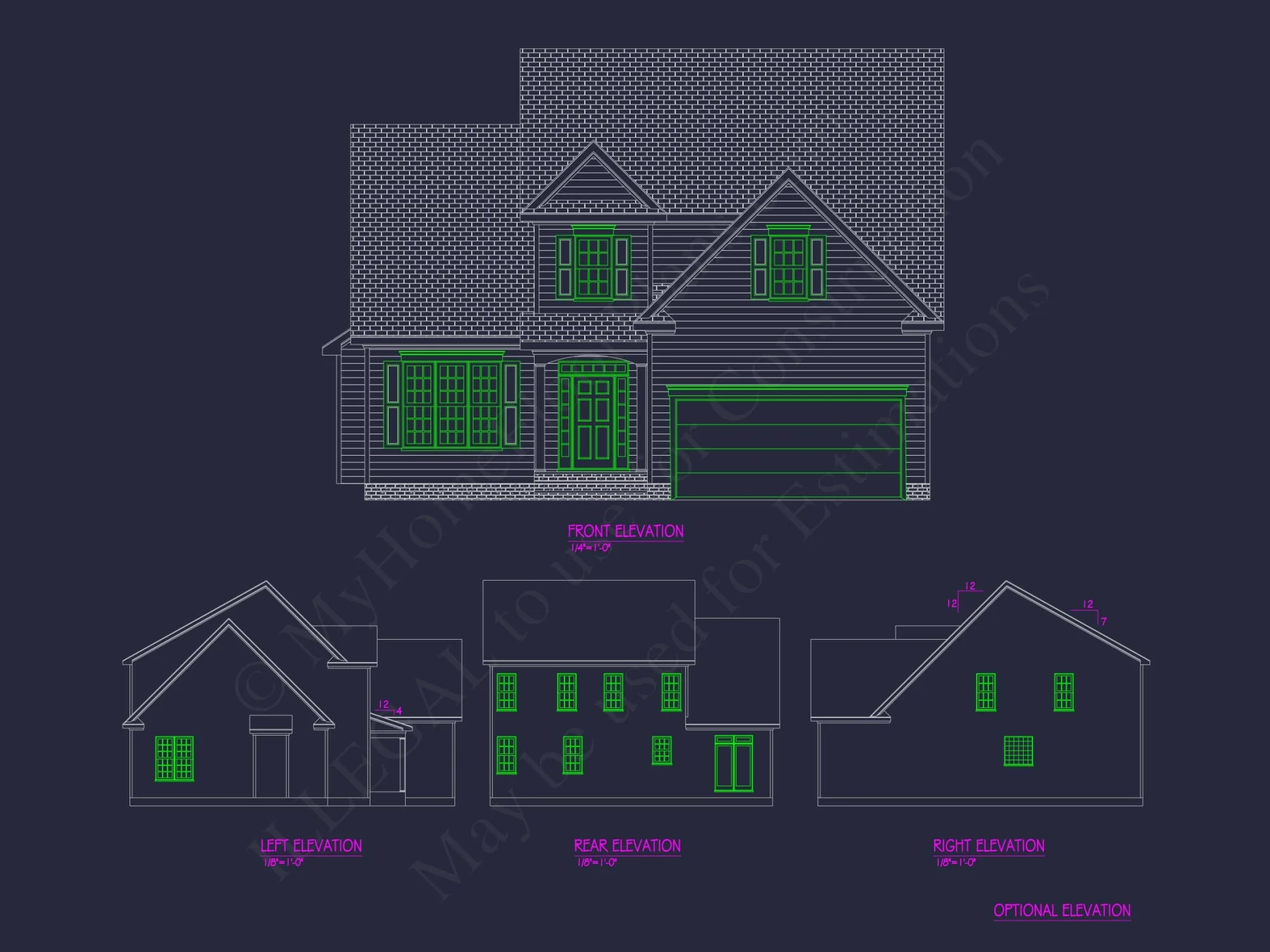 Traditional 2-Story House Plan with Brick & Siding Curb Appeal
