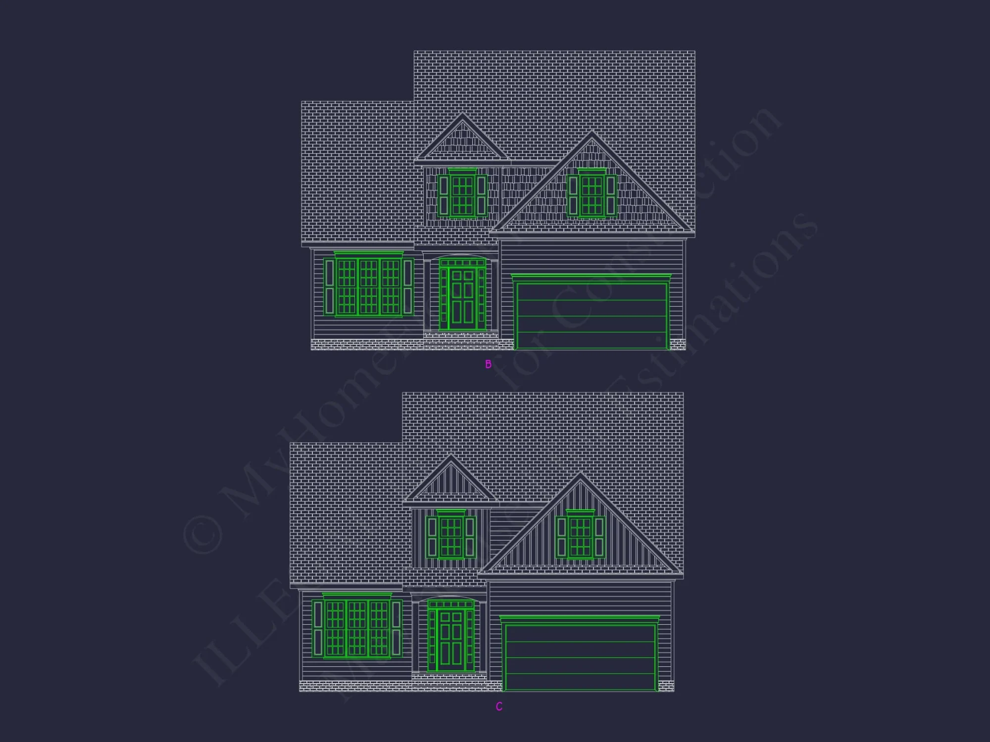 Traditional 2-Story House Plan with Brick & Siding Curb Appeal