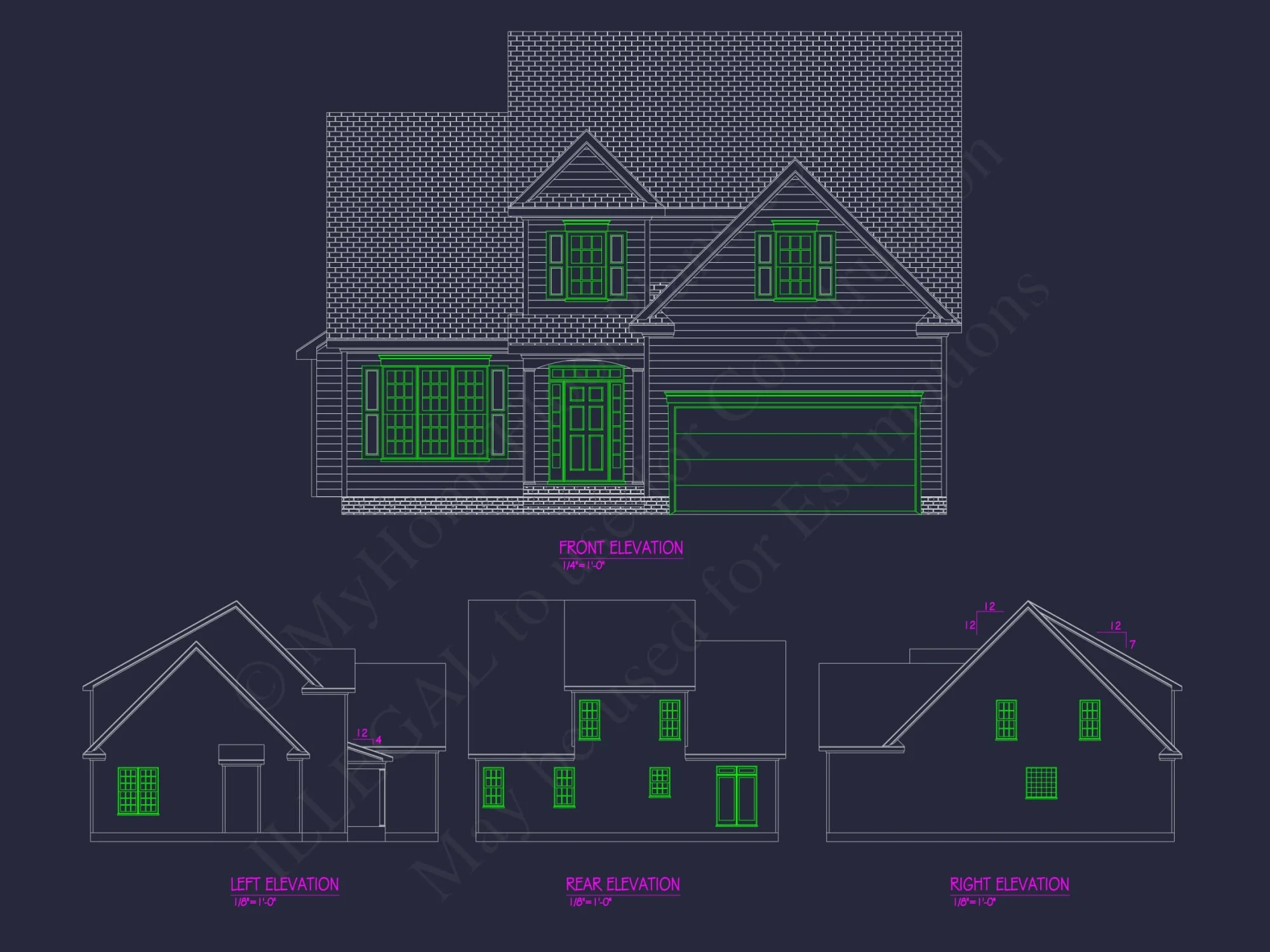 Traditional 2-Story House Plan with Brick & Siding Curb Appeal