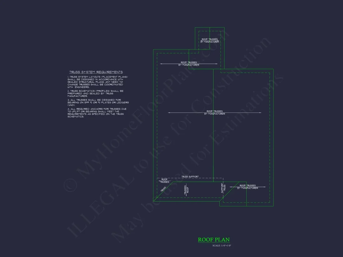 Stylish Home Blueprint: Bungalow Floor Plan Design with CAD