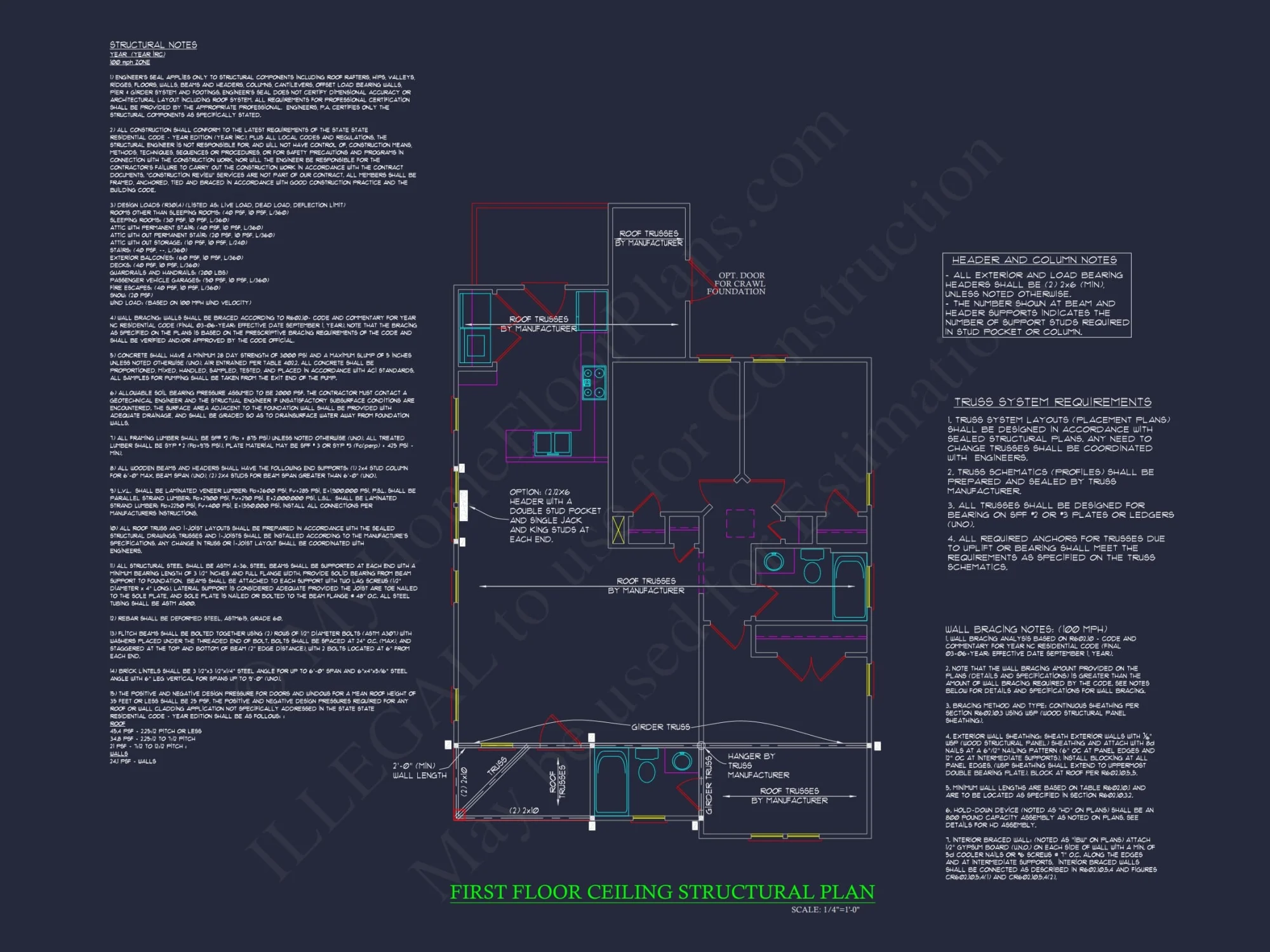 Stylish Home Blueprint: Bungalow Floor Plan Design with CAD