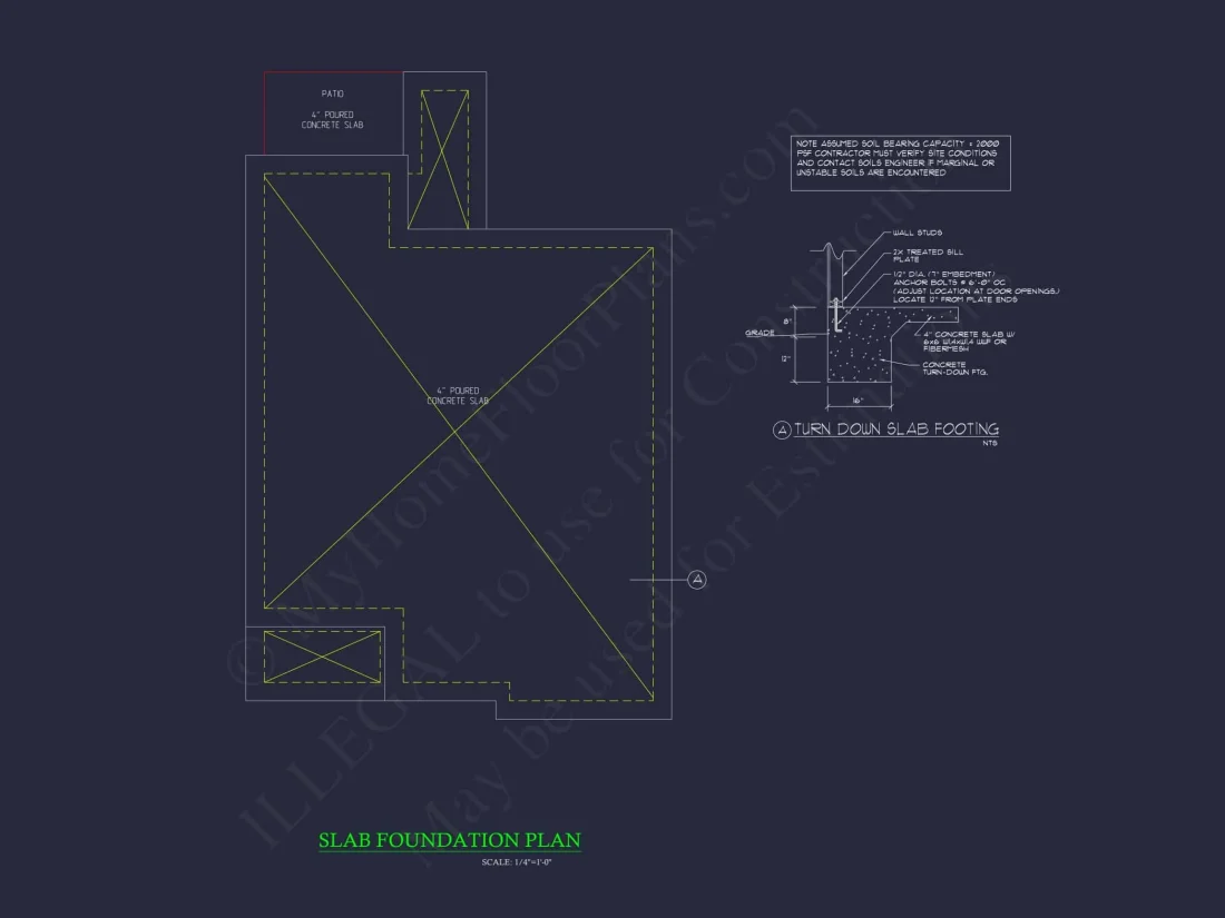 Stylish Home Blueprint: Bungalow Floor Plan Design with CAD