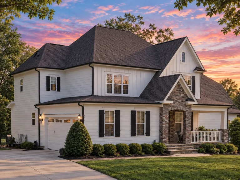 3 Bedroom House Plans 18 Traditional Colonial Home Exterior with Brick and Blue Siding Accents