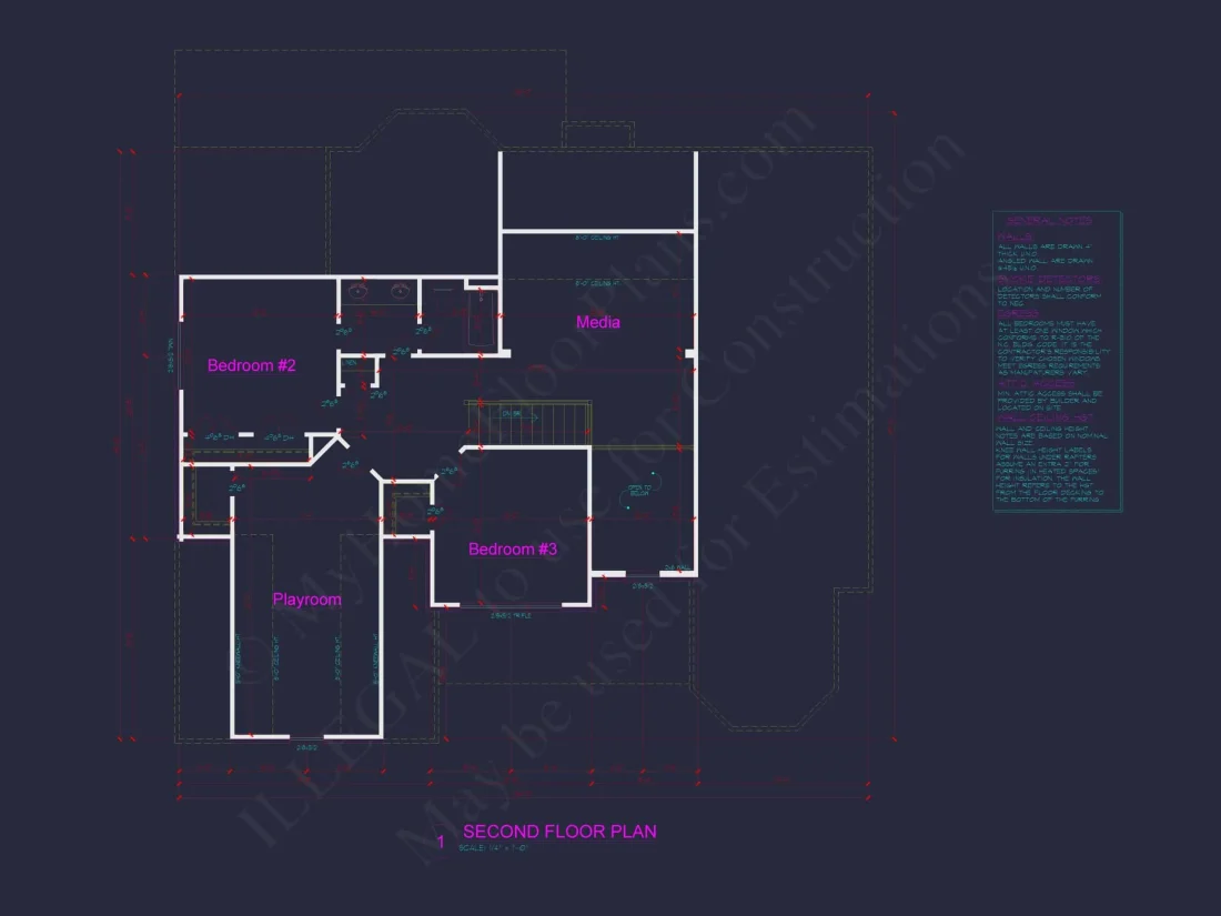 54' x 44' Traditional House Plan with Brick Exterior & Bonus Spaces