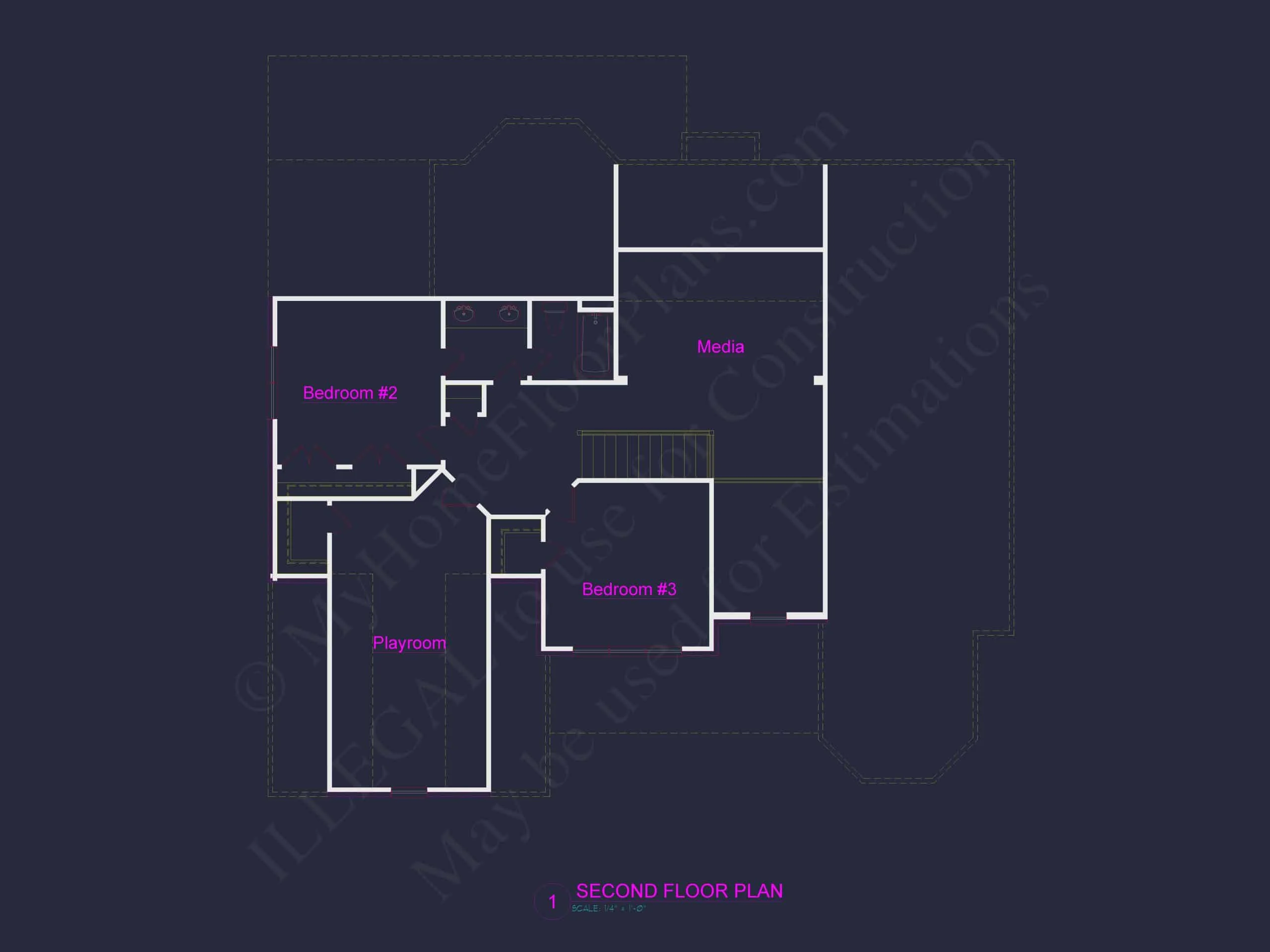 9-1102-07 HOUSE PLAN -Traditional Home Plan - 3-Bed, 2.5-Bath, 2,787 SF 6 54' x 44' Traditional House Plan with Brick Exterior & Bonus Spaces
