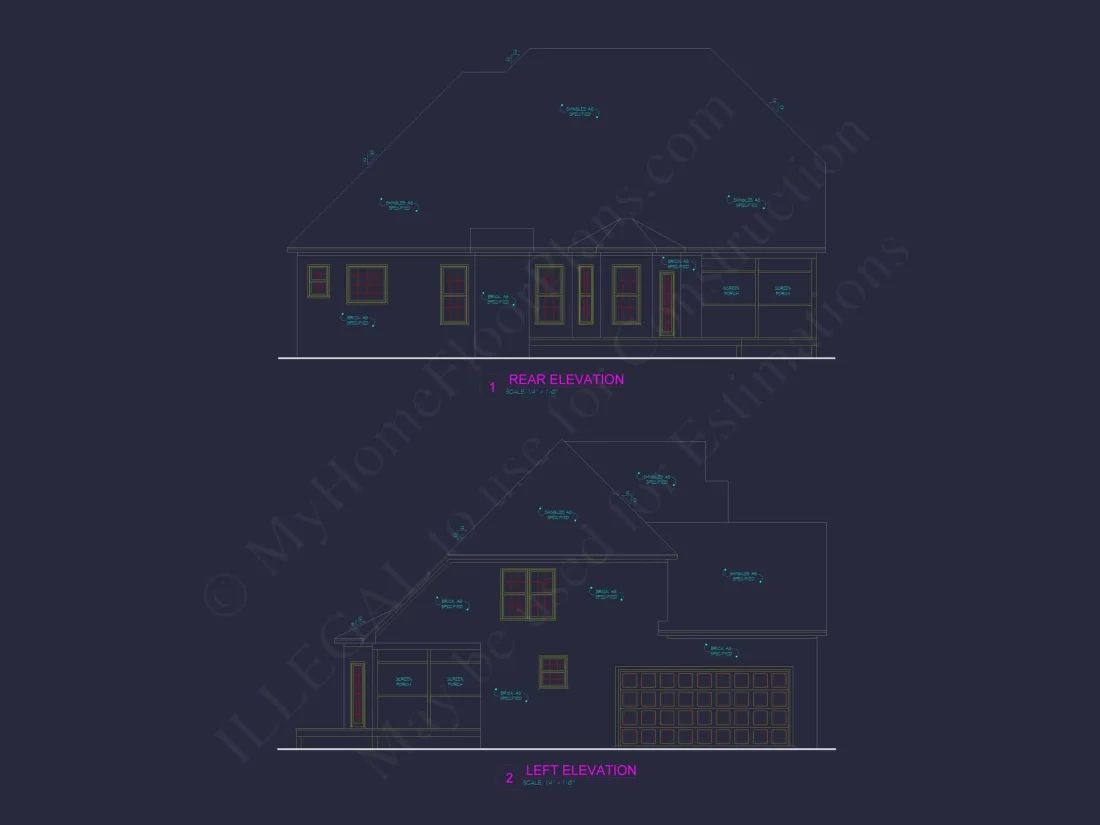 54' x 44' Traditional House Plan with Brick Exterior & Bonus Spaces