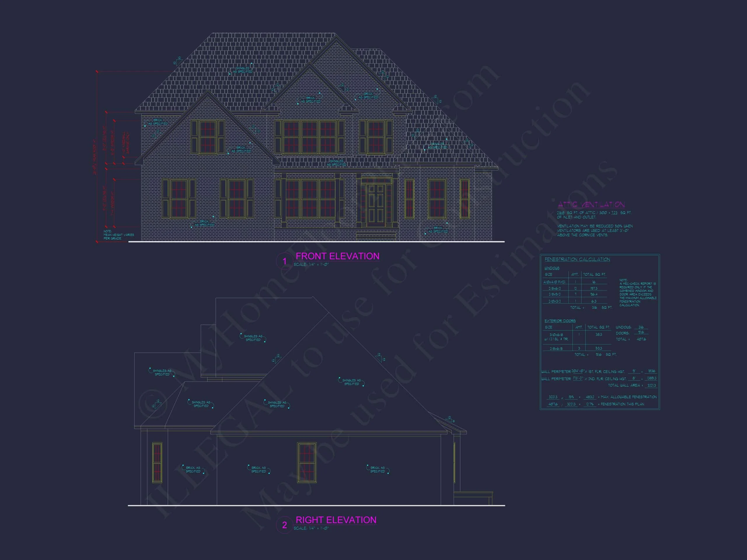 9-1102-07 HOUSE PLAN -Traditional Home Plan - 3-Bed, 2.5-Bath, 2,787 SF 2 54' x 44' Traditional House Plan with Brick Exterior & Bonus Spaces