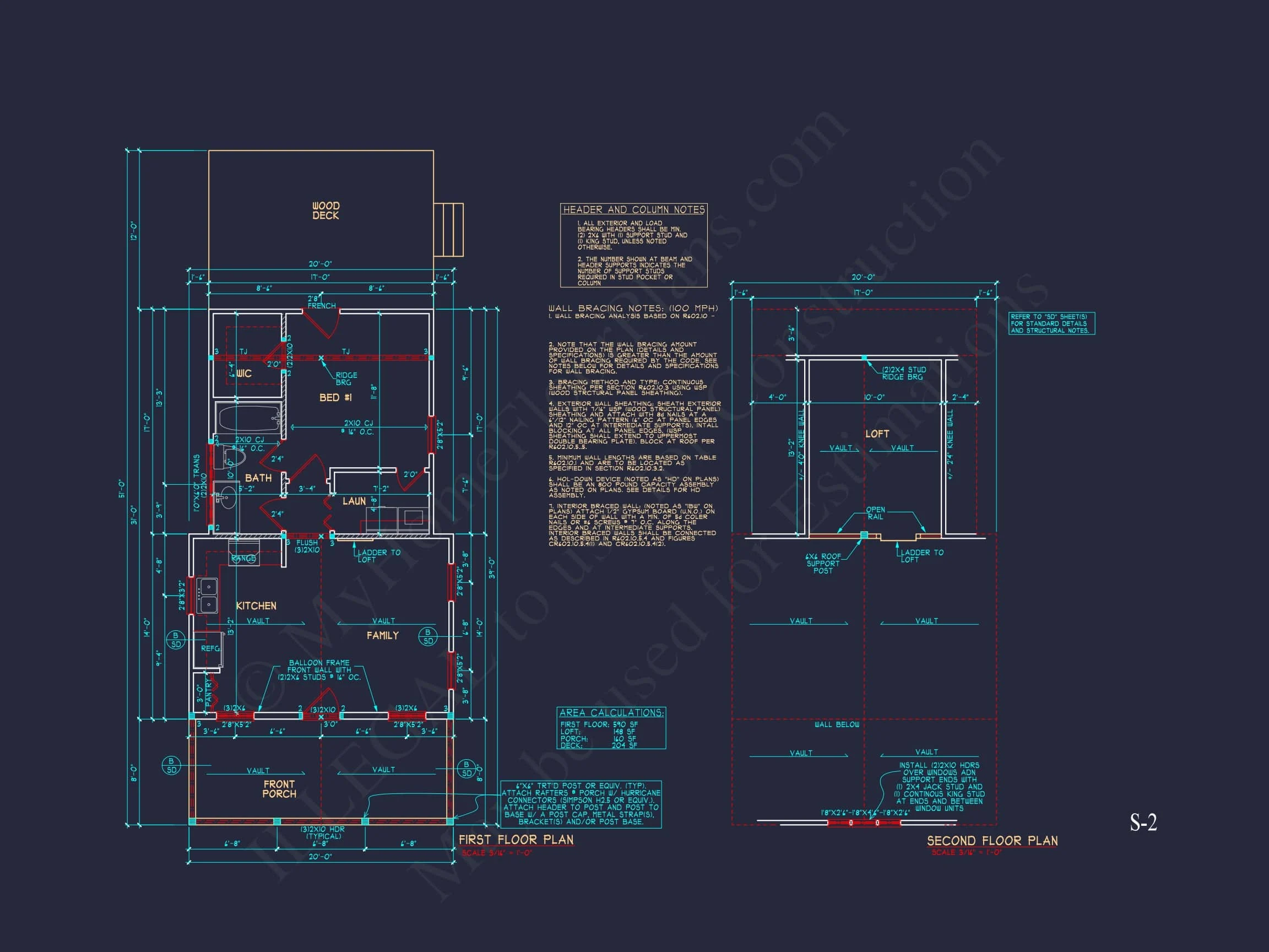 15-2036 HOUSE PLAN - Small House Plan with Vaulted Ceilings | CAD Floor Plan Designs 6 Cozy 1-Bedroom House Plan with Vaulted Ceilings & Open Layout