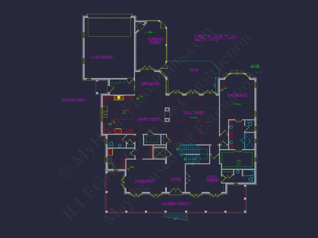 Elegant house Plan - Luxury Floor Plan & CAD Design Blueprint