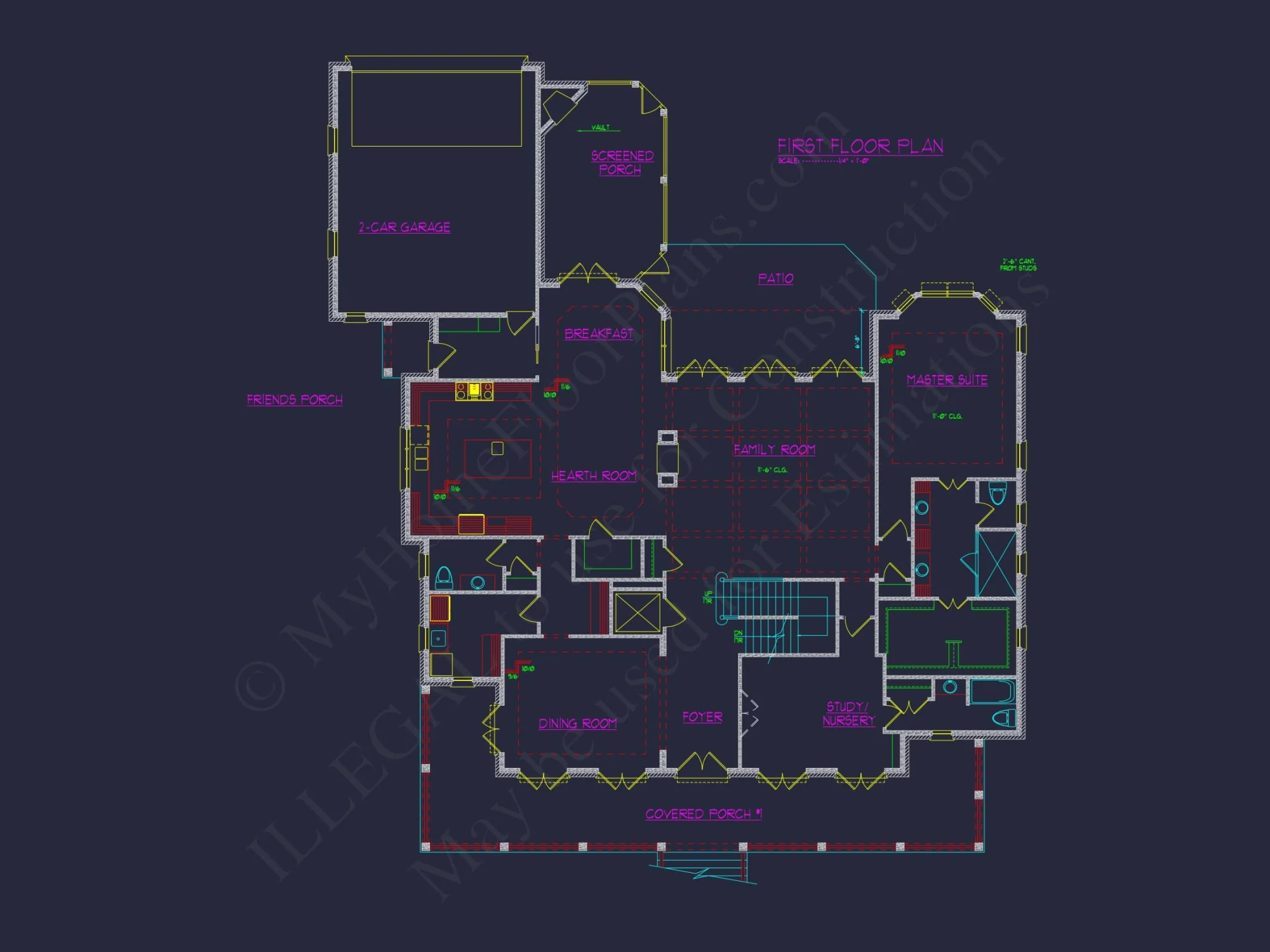 Elegant house Plan - Luxury Floor Plan & CAD Design Blueprint