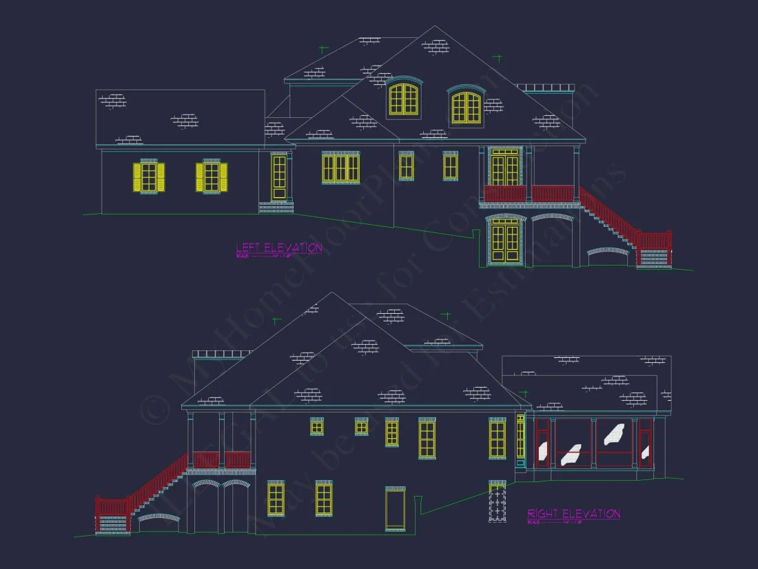 Elegant house Plan - Luxury Floor Plan & CAD Design Blueprint