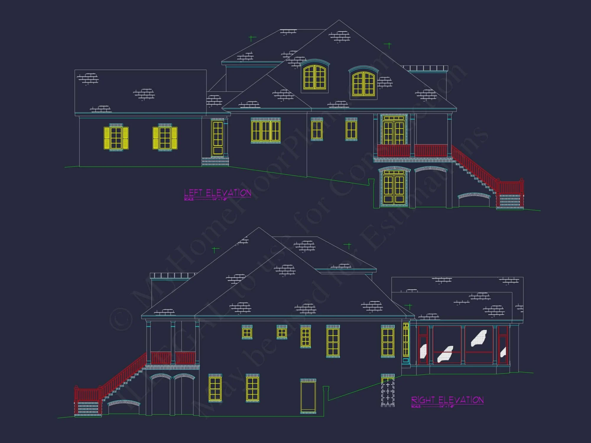 Elegant house Plan - Luxury Floor Plan & CAD Design Blueprint
