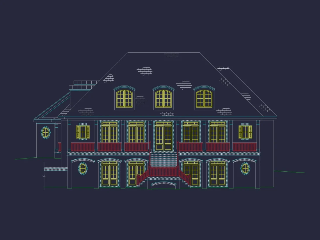 Elegant house Plan - Luxury Floor Plan & CAD Design Blueprint
