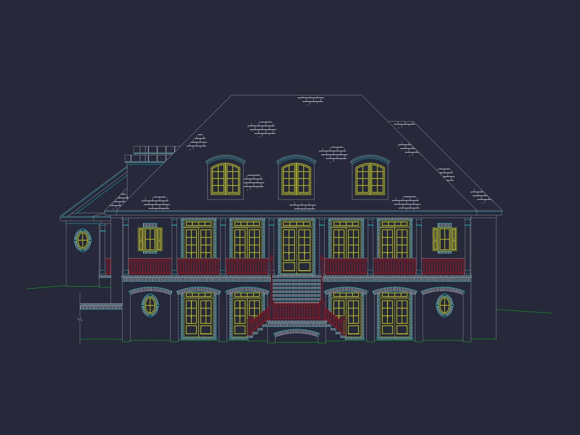 Elegant house Plan - Luxury Floor Plan & CAD Design Blueprint