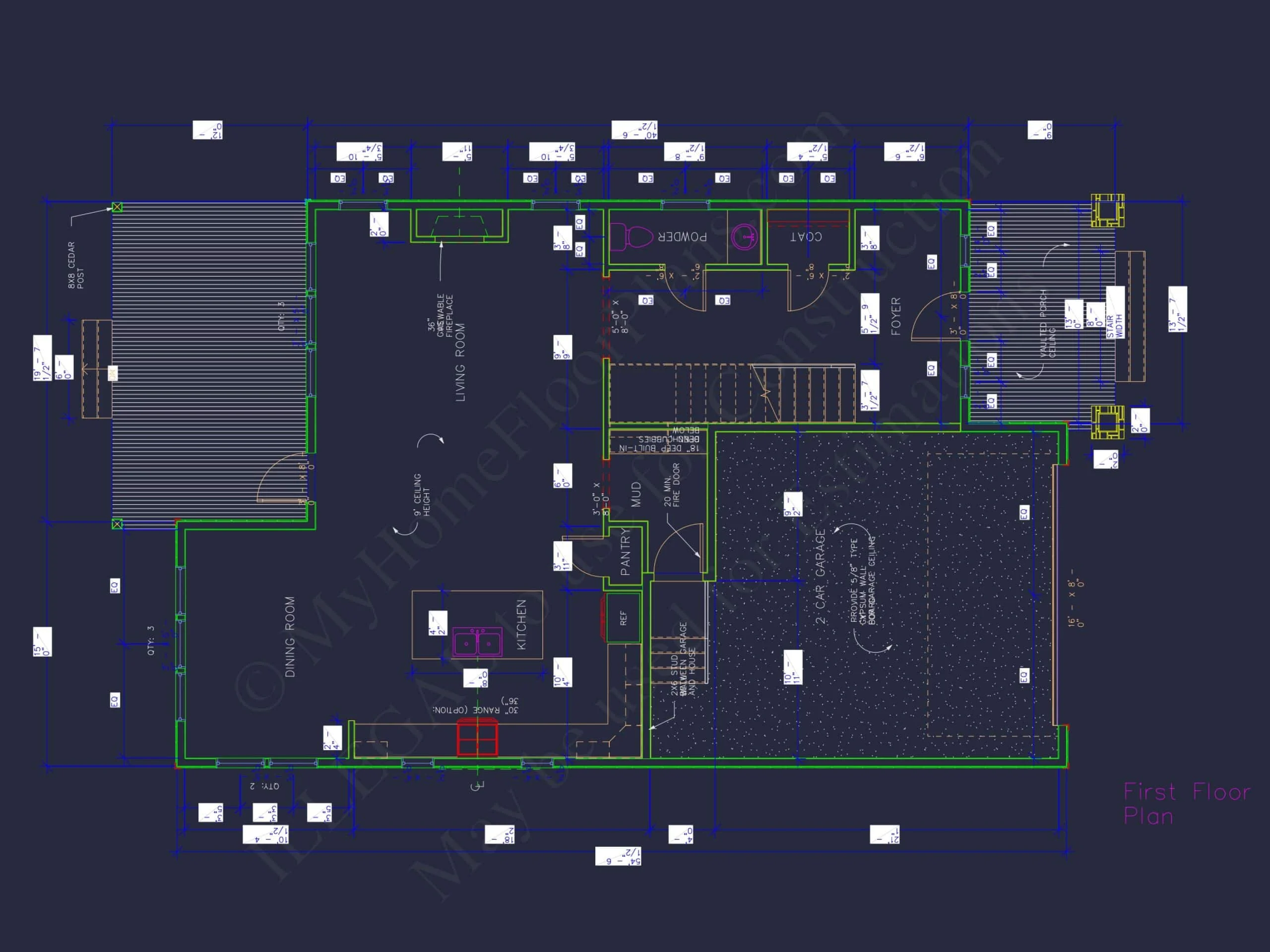 19-1715 HOUSE PLAN - Craftsman Home Plan - 3-Bed, 2.5-Bath, 2,250 SF 11 Elegant 2-Story Craftsman House Plan with Bonus Room and CAD Designs