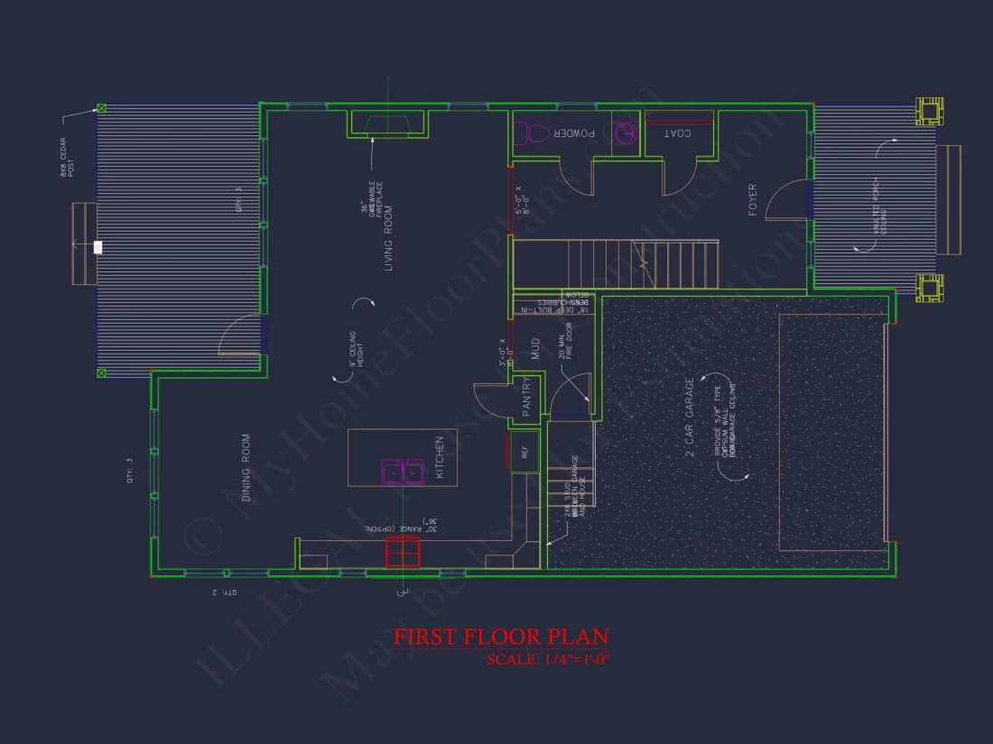 Elegant 2-Story Craftsman House Plan with Bonus Room and CAD Designs