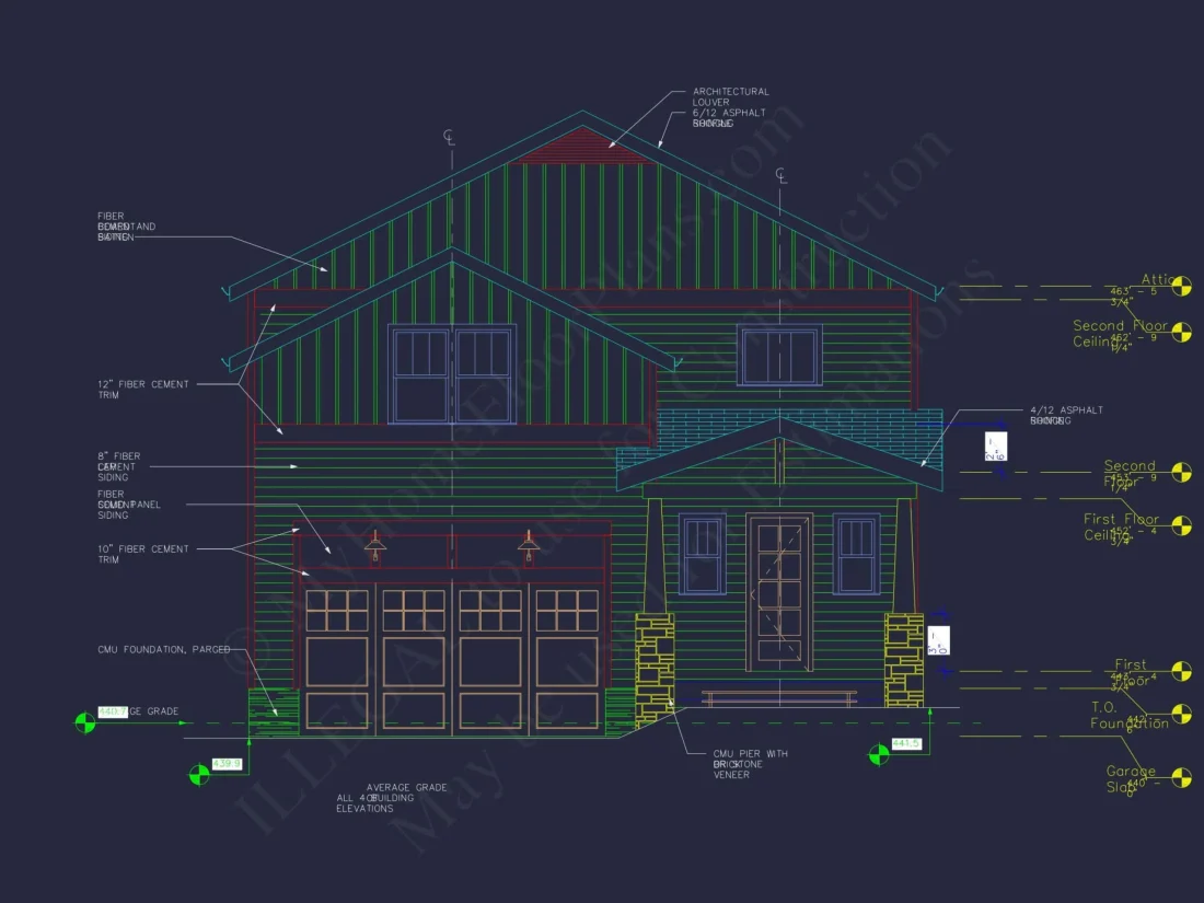Elegant 2-Story Craftsman House Plan with Bonus Room and CAD Designs