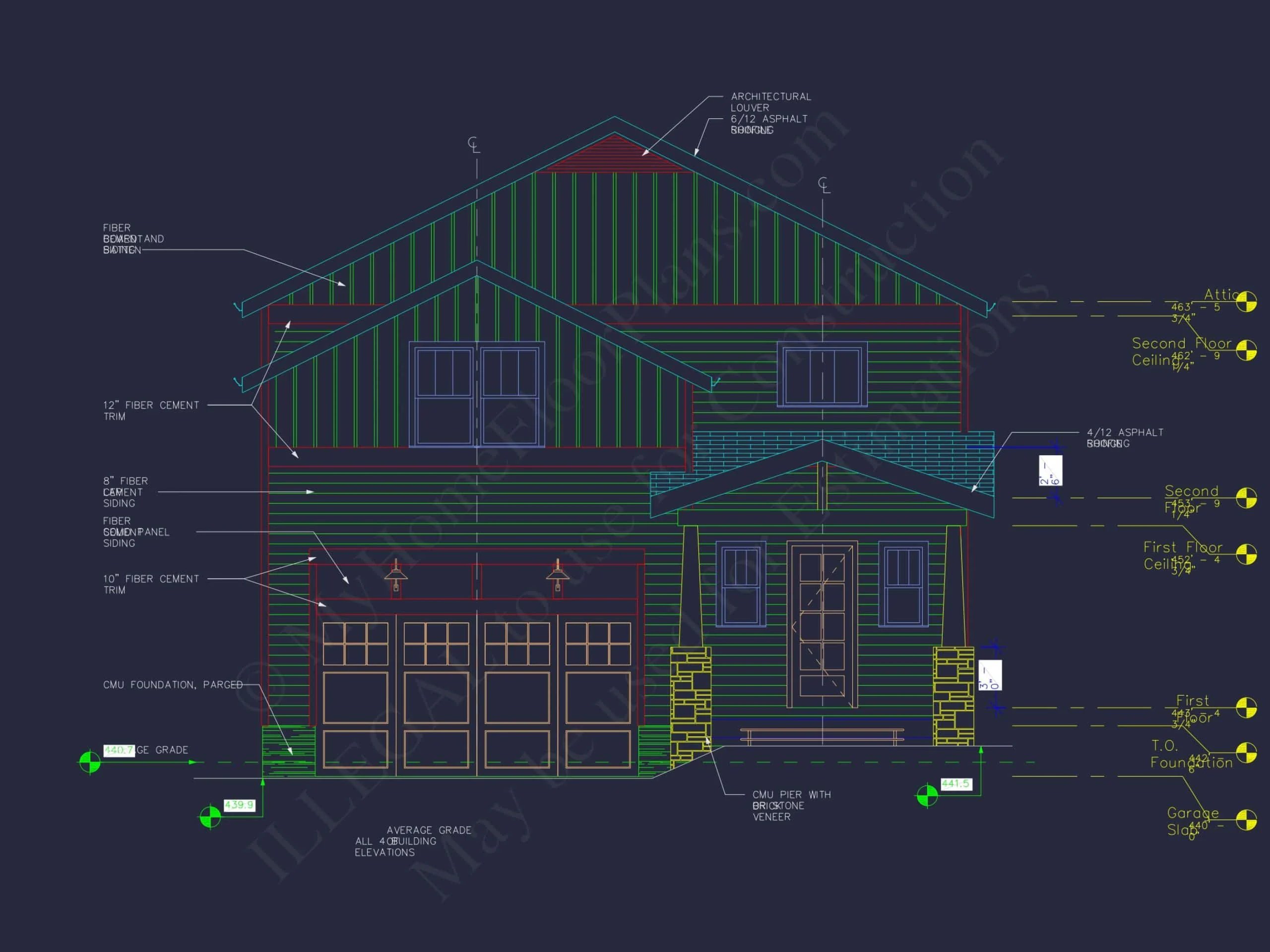 19-1715 HOUSE PLAN - Craftsman Home Plan - 3-Bed, 2.5-Bath, 2,250 SF 7 Elegant 2-Story Craftsman House Plan with Bonus Room and CAD Designs