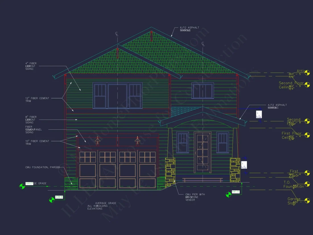 Elegant 2-Story Craftsman House Plan with Bonus Room and CAD Designs