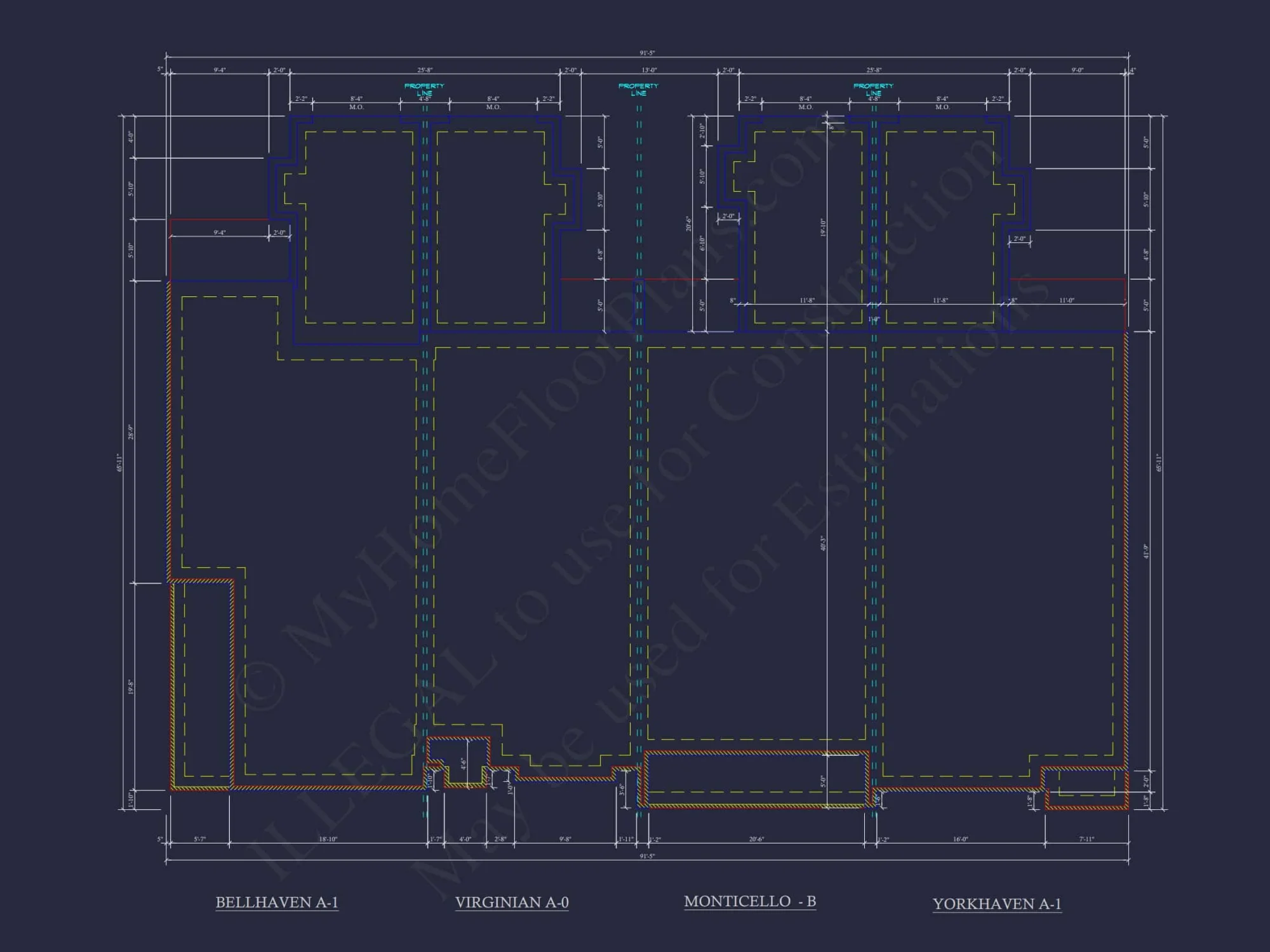Colonial Revival Townhome: Detailed CAD Blueprint & Rear Garage