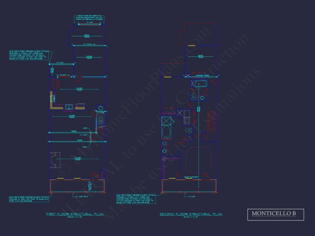 Colonial Revival Townhome: Detailed CAD Blueprint & Rear Garage