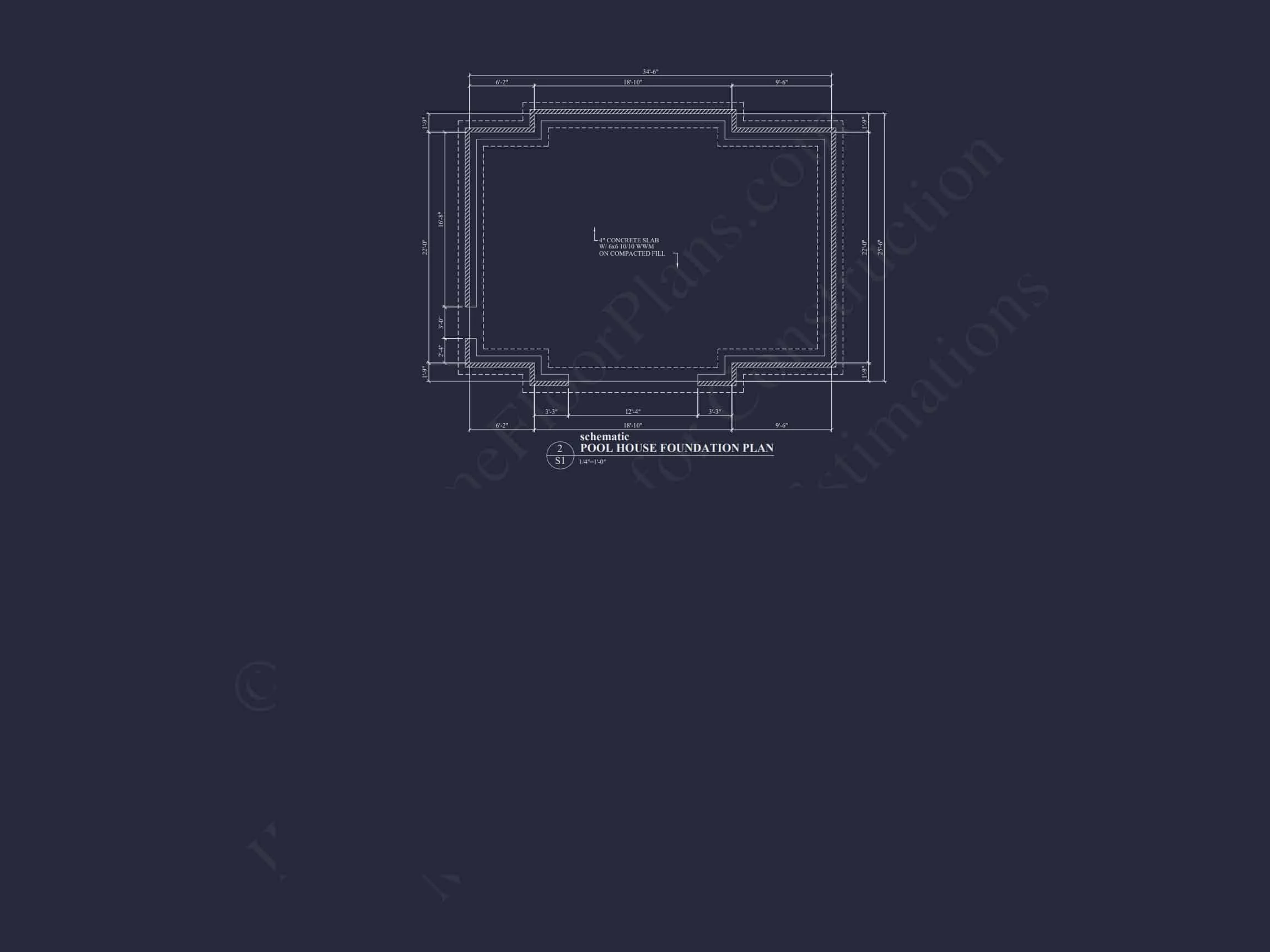 17-2059 ADU POOL HOUSE - Charming Pool House house Plan with CAD Blueprints and Designs 4 Charming Pool House Plan with Vaulted Ceilings & CAD Blueprints