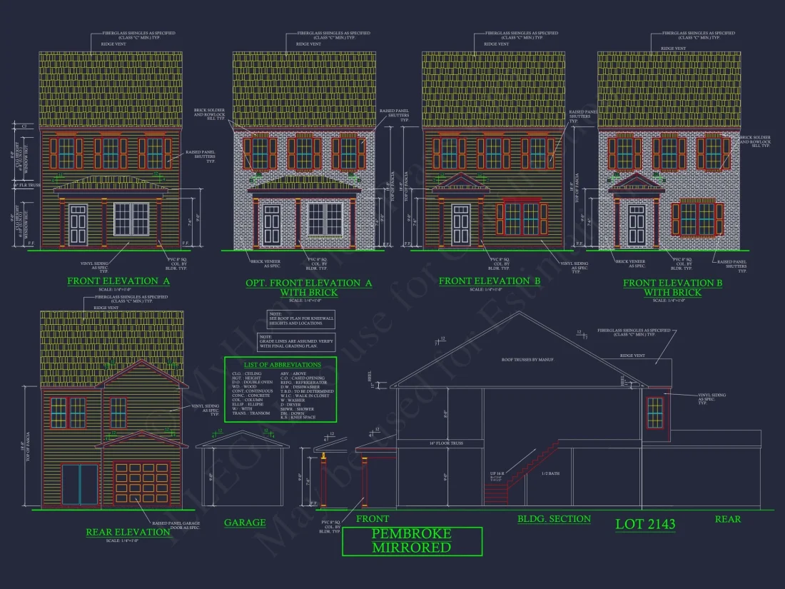 Traditional 7-Unit Townhome Floor Plan with Colonial Revival Design