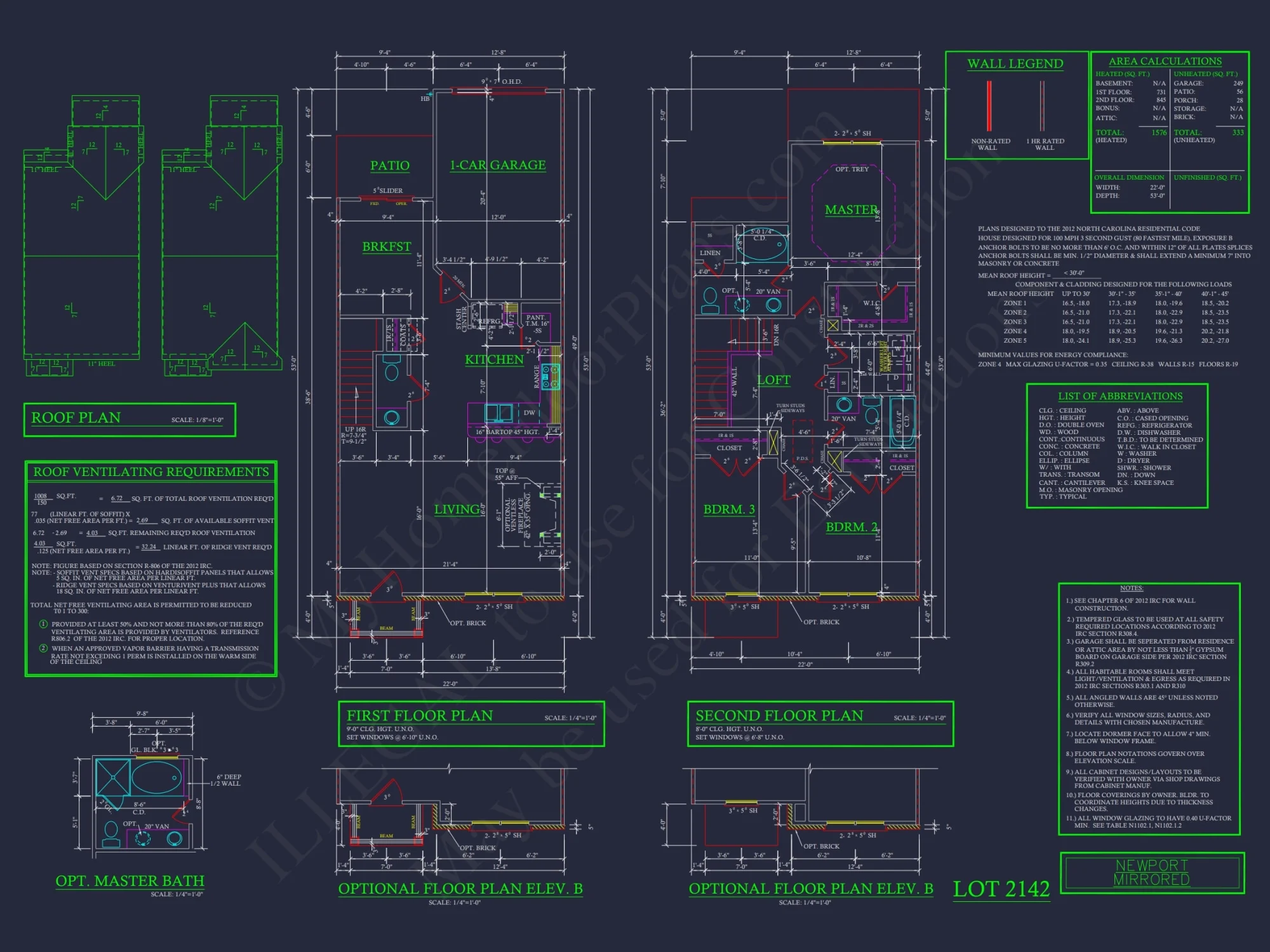 Traditional 7-Unit Townhome Floor Plan with Colonial Revival Design