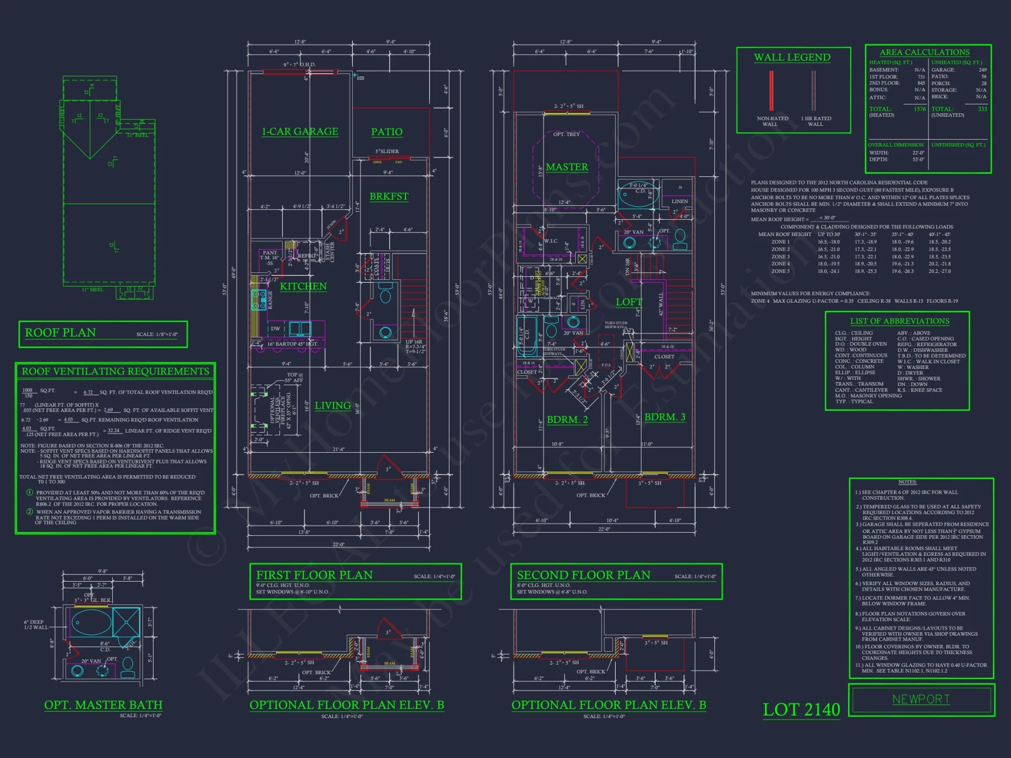 Traditional 7-Unit Townhome Floor Plan with Colonial Revival Design