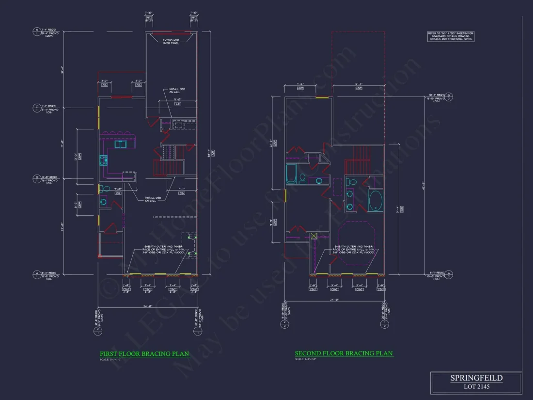 Traditional 7-Unit Townhome Floor Plan with Colonial Revival Design