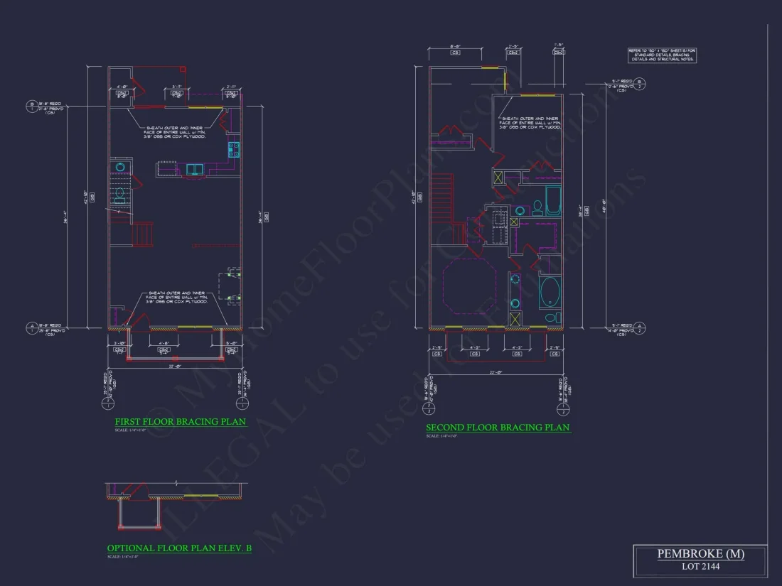 Traditional 7-Unit Townhome Floor Plan with Colonial Revival Design