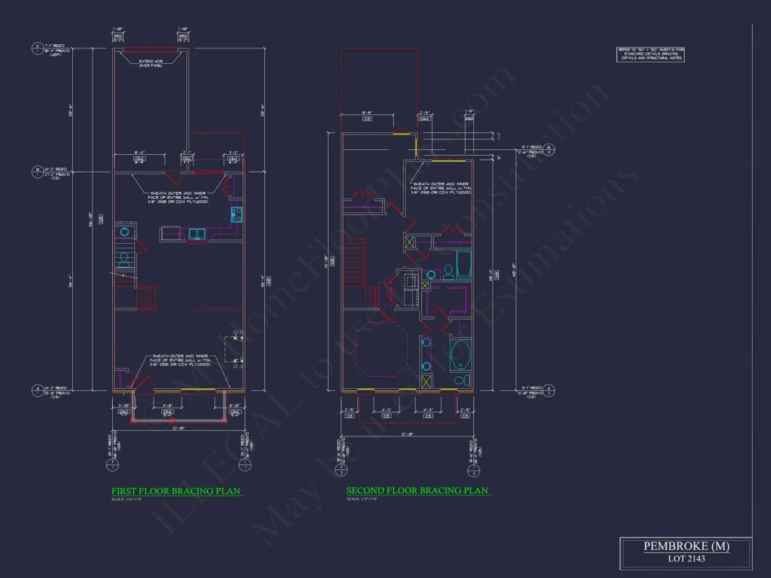Traditional 7-Unit Townhome Floor Plan with Colonial Revival Design