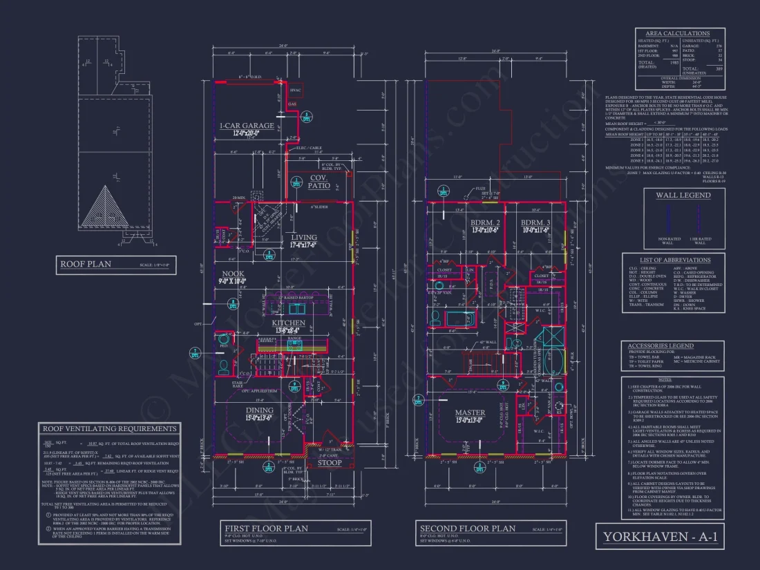 Colonial Revival Townhome with 2 Stories and CAD Blueprint