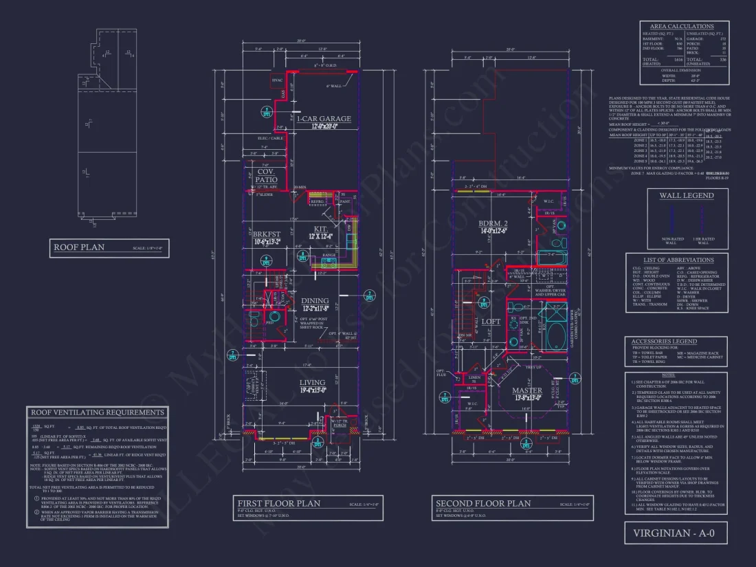 Colonial Revival Townhome with 2 Stories and CAD Blueprint