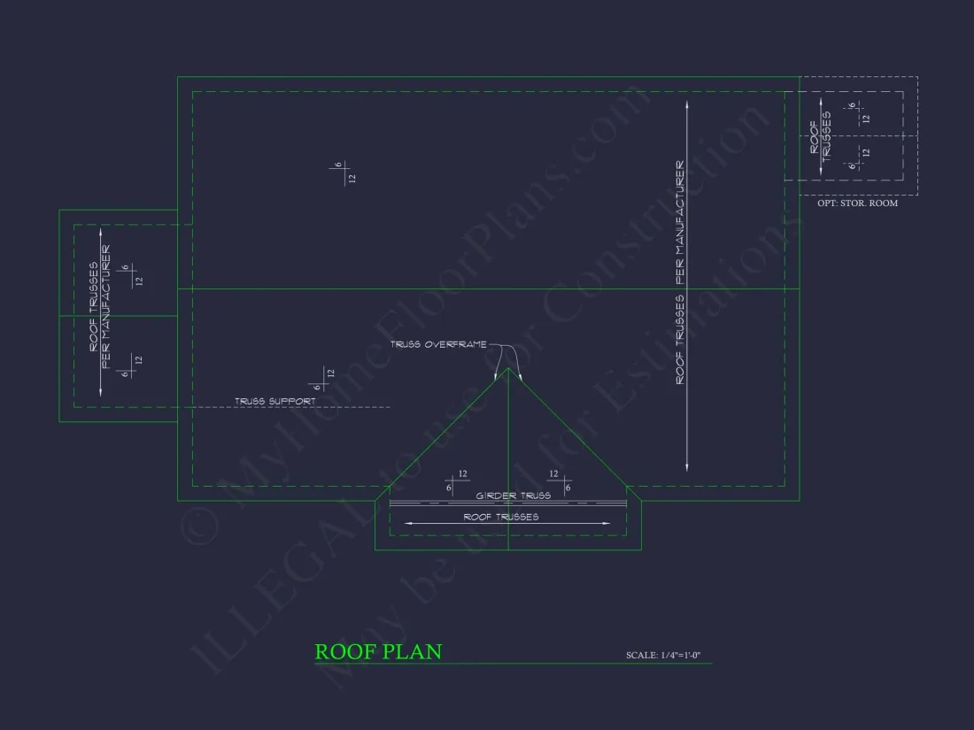 Modern Ranch House Plan with 3 Bedrooms, CAD Designs & Covered Porches