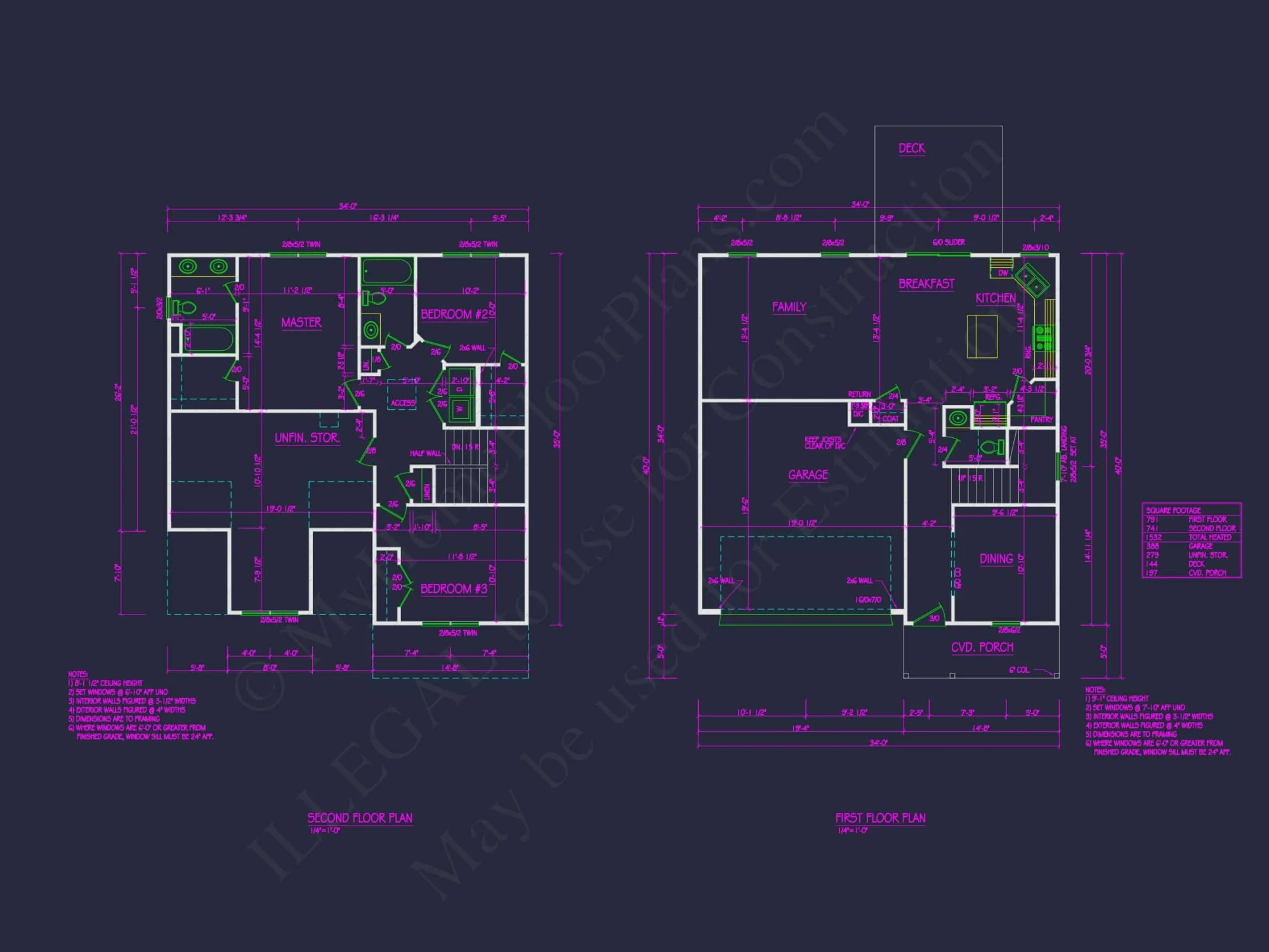 Modern Architecture Floor Plan and Home Blueprint Designs