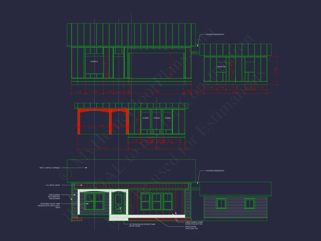 Spacious 3-Bedroom Single-Story House Plan with Detached Garage