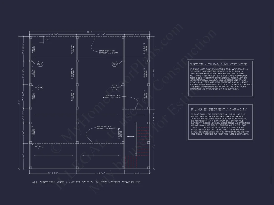 Coastal Home Plan with 3 Bedrooms, 2 Baths & CAD Designs