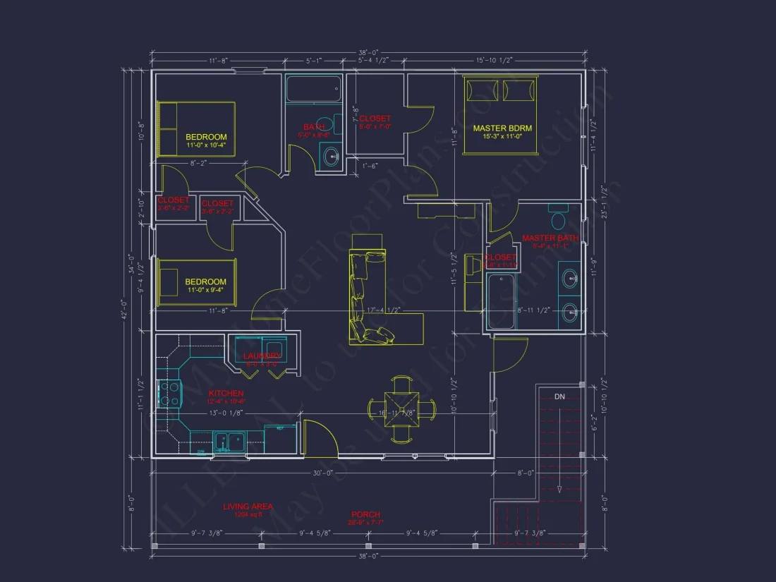 Coastal Home Plan with 3 Bedrooms, 2 Baths & CAD Designs