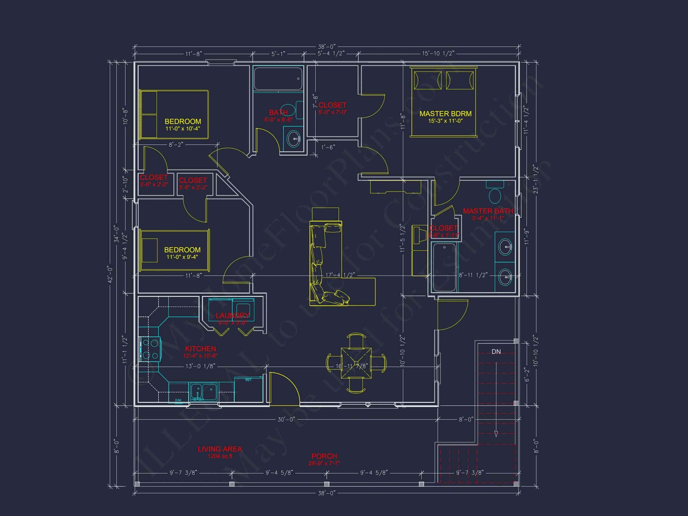 9-1849 HOUSE PLAN - Coastal House Plan with 3 Bedrooms, 2 Baths & CAD Designs 27 Coastal Home Plan with 3 Bedrooms, 2 Baths & CAD Designs