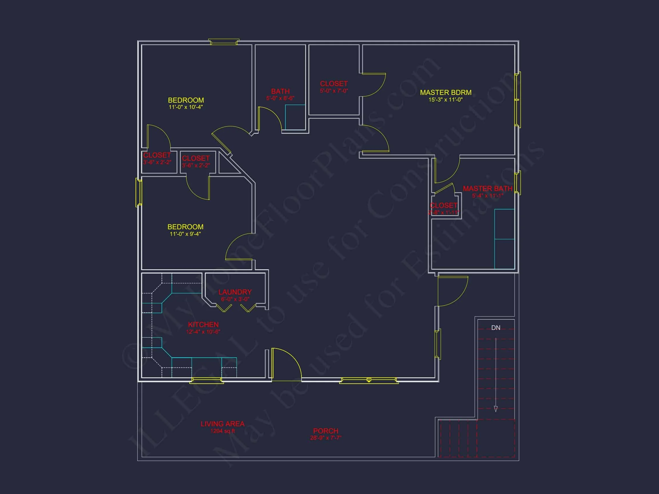 9-1849 HOUSE PLAN - Coastal House Plan with 3 Bedrooms, 2 Baths & CAD Designs 28 Coastal Home Plan with 3 Bedrooms, 2 Baths & CAD Designs