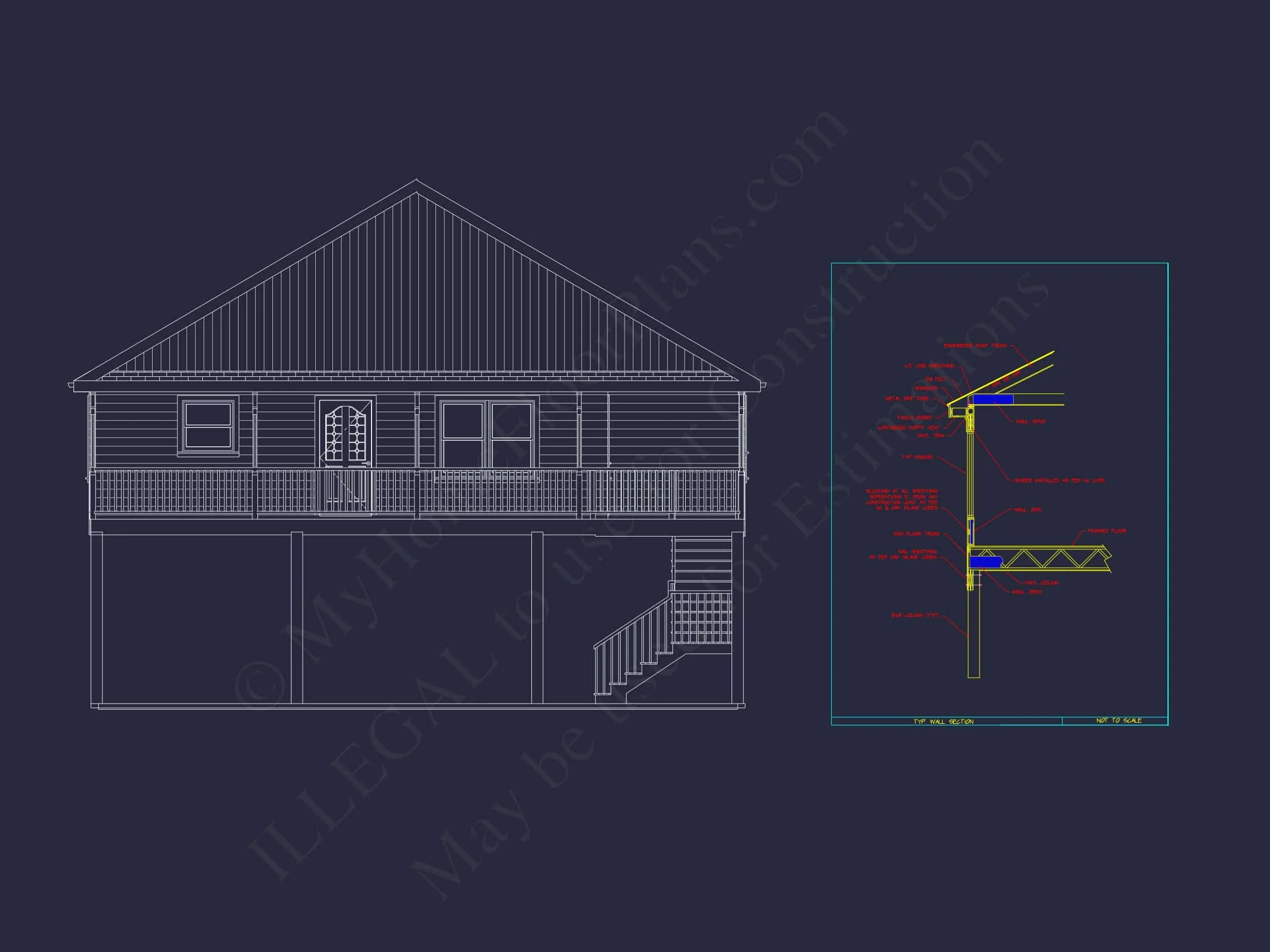9-1849 HOUSE PLAN - Coastal House Plan with 3 Bedrooms, 2 Baths & CAD Designs 29 Coastal Home Plan with 3 Bedrooms, 2 Baths & CAD Designs