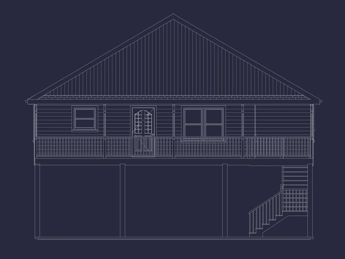 Coastal Home Plan with 3 Bedrooms, 2 Baths & CAD Designs