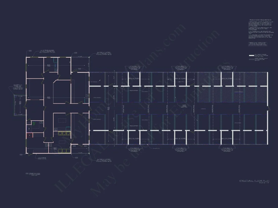 Dog Kennel Floor Plan with 6,148 Sq Ft of Heated Space