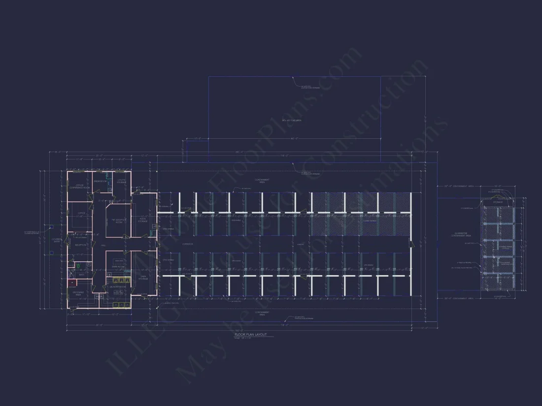 Dog Kennel Floor Plan with 6,148 Sq Ft of Heated Space