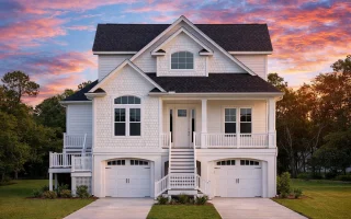 Plan  14-1224 - Hickory Ridge House  | Beach Coastal - 3-Bed, 3-Bath, 2,324 SF